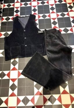 70s revival deadstock y2k cord flares and waistcoat 