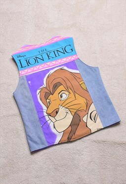 NORTH Handmade Repurposed Lion King Denim Vest