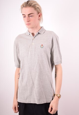 CHAPS RALPH LAUREN MENS VINTAGE POLO SHIRT SMALL GREY 90S