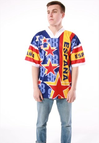 90S VINTAGE ESPANA 98 FOOTBALL OLDSCHOOL T-SHIRT 14013