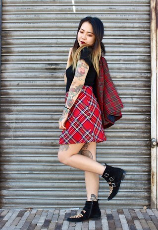 PUNK MINI SKIRT TARTAN PRINT
