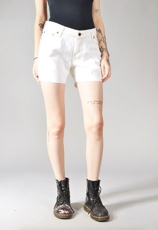 VINTAGE LEVI'S 545 DENIM SHORTS WHITE
