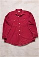 Vintage 90s LL Bean Red Cord Made in USA Shirt