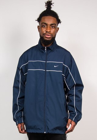 90'S VINTAGE NAVY NIKE ZIP TRACKSUIT JACKET TOP