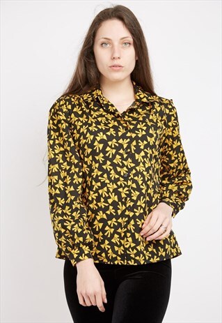 VINTAGE BLACK PATTERNED JUDY BOND SHIRT