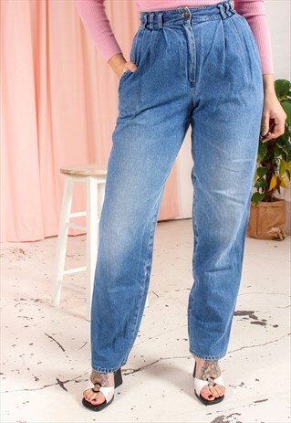 VINTAGE 80S HIGH WAISTED JEANS IN ACID WASH