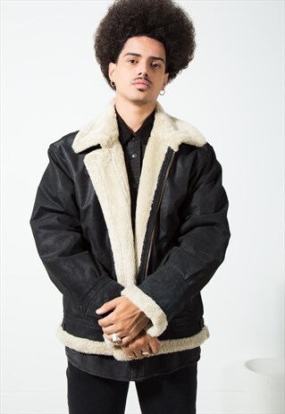 VINTAGE LEATHER SHEEPSKIN COAT S92