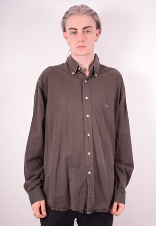 REPLAY MENS VINTAGE SHIRT XXL BROWN 90S