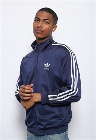 VINTAGE ADIDAS LOGO TRACK JACKET BLUE