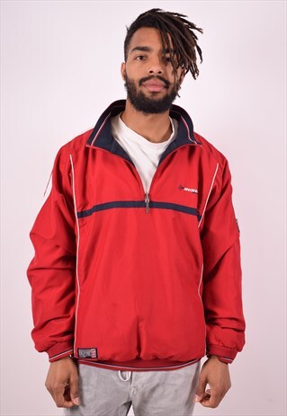 DUNLOP MENS VINTAGE REVERSIBLE PULLOVER JACKET XL RED 90S