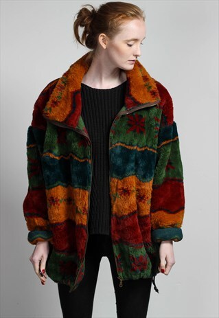 VINTAGE FAUX FUR OVERSIZED JACKET