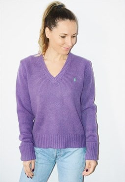 Vintage 90s RALPH LAUREN Embroidered Knit Sweatshirt Jumper
