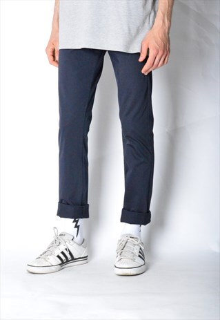 FADED NAVY BLUE ACNE SLIM FIT PANTS
