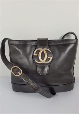 Gucci Vintage Brown Leather Shoulder Bag