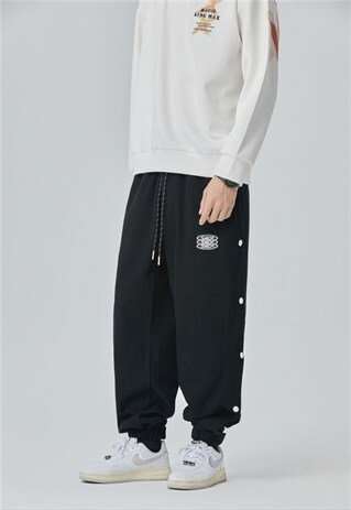 KALODIS SPORTS-BREASTED CASUAL WIDE-LEG PANTS Y2K