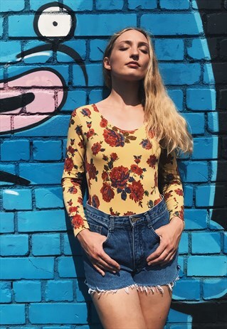 VINTAGE 80S FLORAL BODYSUIT