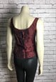 VINTAGE 90S DARK FAIRY BURGUNDY WITCHY GOTHIC CORSET TOP 8