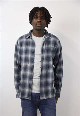 VINTAGE BLUE FLANNEL SHIRT