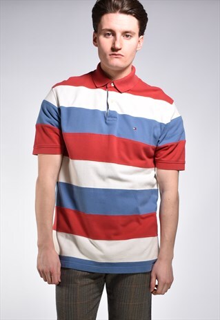 1990S TOMMY HILFIGER STRIPED POLO SHIRT