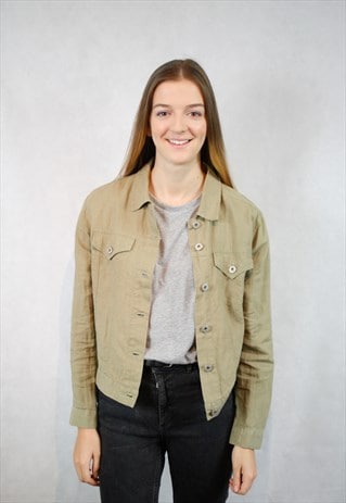 VINTAGE KHAKI LINEN JACKET