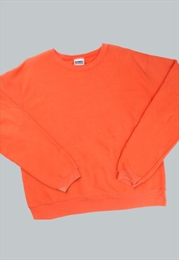 Vintage  Unknown Sweatshirt Plain Orange Large
