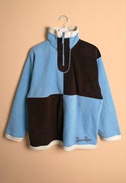 POLAR BEAR Vintage 90's Unisex Fleece Sweatshirt Colorblock 