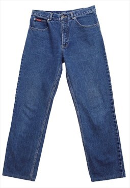 Vintage 80s High Rise Jeans Boho Utility Straight Leg Denim
