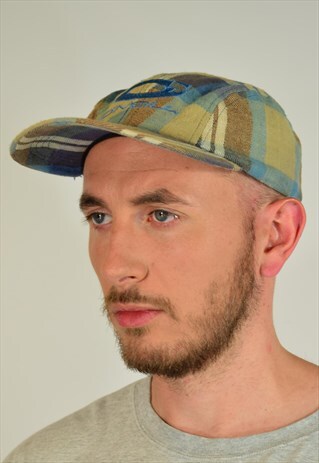 VINTAGE O'NEILL BLUE CHECK 4 PANEL FESTIVAL BASEBALL CAP