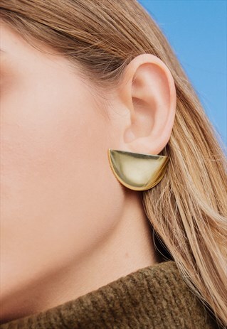GOLD SEMICIRCLE EARRINGS