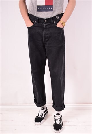 VERSACE MENS VINTAGE JEANS W36 L30 BLACK 90S