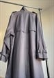 HUGO BOSS PURPLE GREY LONG OVERSIZED TRENCH