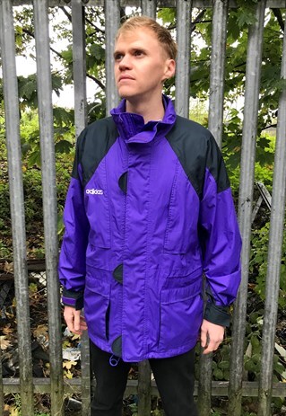 VINTAGE ADIDAS PERFOMANCE PURPLE HIKING COAT JACKET