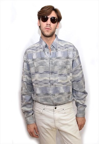 VINTAGE MISSONI GREY PRINTED SHIRT