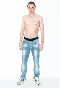 Vintage Y2K iconic straight jeans in light blue