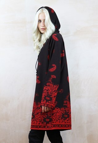 CHINESE PAISLEY HOODIE DRESS