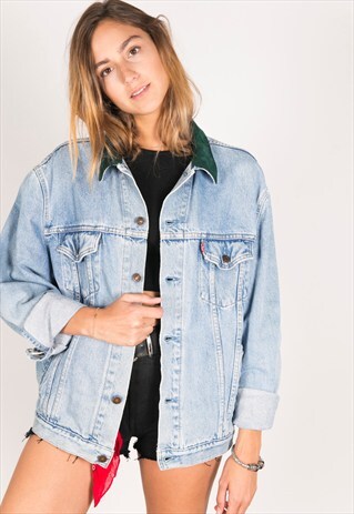 VINTAGE 80S LEVI'S CONTRAST COLLAR JACKET / AVELINASREWORKS