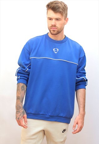 1990'S VINTAGE OVERSIZED BLUE NIKE SWEATSHIRT