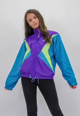 VINTAGE NIKE OVERSIZE SHELL JACKET IN PURPLE