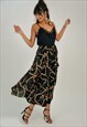 Black patterned midi skirt