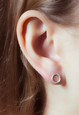 MINI 7MM CIRCLE STUD EARRINGS STERLING SILVER