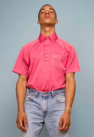 VINTAGE 1970'S PINK POLO SHIRT