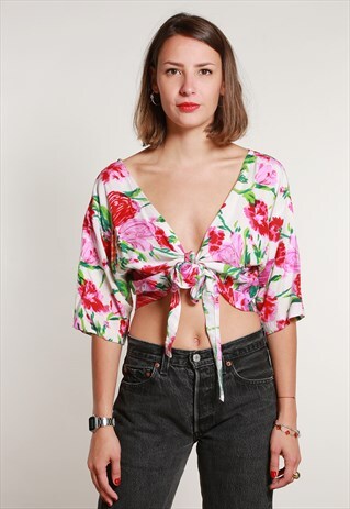 ROKIT RECYCLED PINK CROP TOP - M
