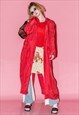 VINTAGE Y2K LIGHT SUMMER TRENCH COAT IN HOT RED
