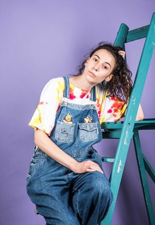 VINTAGE DISNEY WINNIE THE POOH BLUE DENIM DUNGAREES