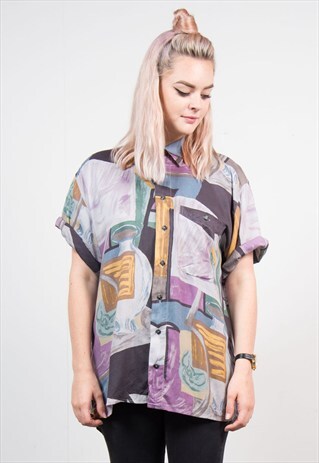 90'S GRUNGE OVERSIZE PATTERN SHIRT