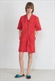 Vintage Red ROSNER Short Sleeve Playsuit All in One