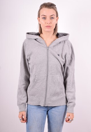 CHAMPION WOMENS VINTAGE HOODIE JACKET XL GREY 90'S