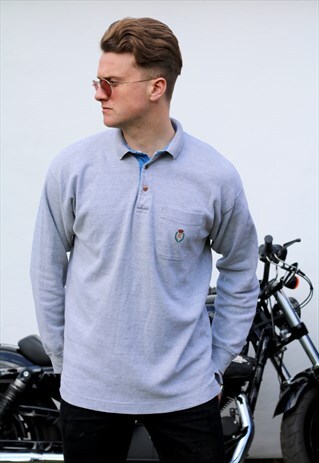 RALPH LAUREN CHAPS USA ASH GREY RUGBY TOP