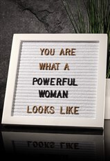 White Felt Letter Board With Washed Wood Frame