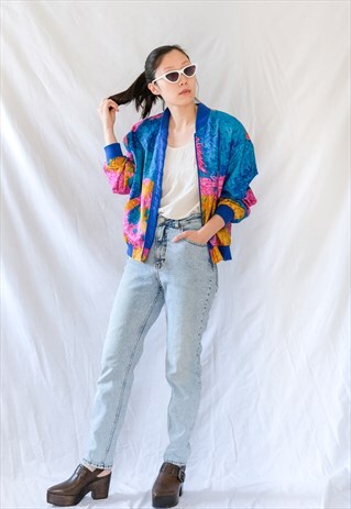 VINTAGE 80S BOMBER JACKET IN BOLD HUES